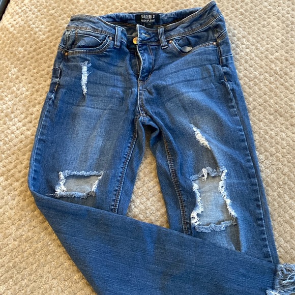 Forever 21 push-up jeans. Size 29 distressed look. - Picture 1 of 5